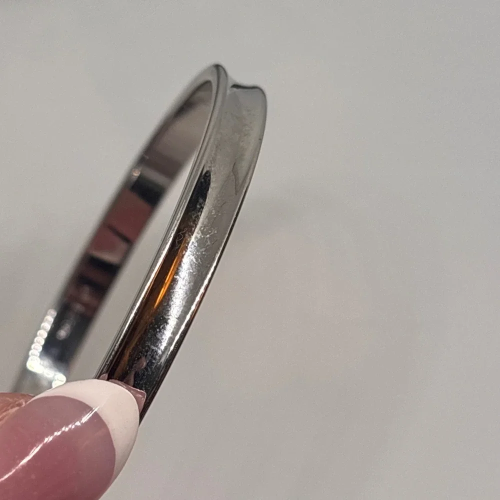 Monet Silver Tone Bangle Bracelet Classic Minimalist Designer Jewelry